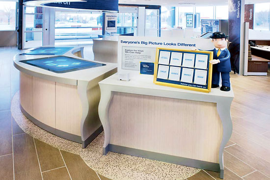 Submitted
RBC Royal Bank’s new 18th Street branch will offer interactive advice areas and surface screen technology.