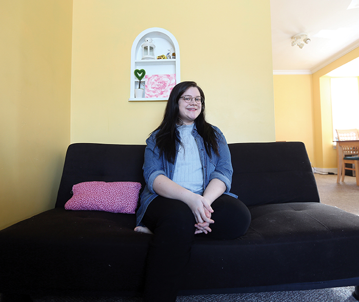 Brandon University student Abby Ziprick helped coin the nickname for her 18th Street home, which she has lived in for three years, called the Yellow House. (Michael Lee/The Brandon Sun)