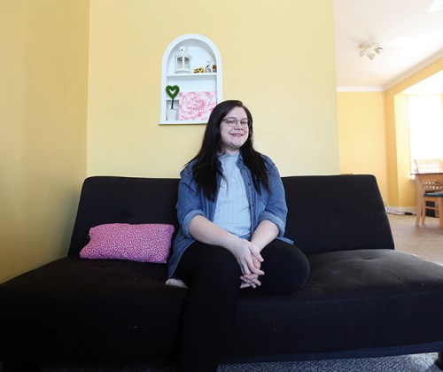 Brandon University student Abby Ziprick helped coin the nickname for her 18th Street home, which she has lived in for three years, called the Yellow House. (Michael Lee/The Brandon Sun)