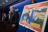 Security camera images recorded in Saskatchewan of Kam McLeod, 19, and Bryer Schmegelsky, 18, are displayed as RCMP Assistant Commissioner Kevin Hackett speaks during a news conference in Surrey, B.C., on Tuesday July 23, 2019. RCMP say two British Columbia teenagers who were first thought to be missing are now considered suspects in the deaths of three people in northern B.C. The bodies of Australian Lucas Fowler, his girlfriend Chynna Deese, of Charlotte, N.C., and an unidentified man were found a few kilometres from the teens' burned-out vehicle. THE CANADIAN PRESS/Darryl Dyck