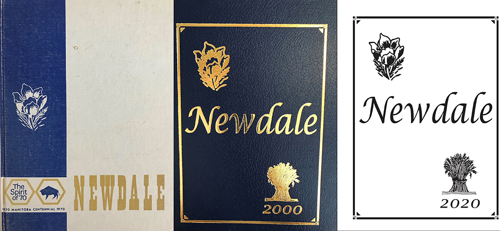 The covers of Newdale's three big history books, which trace the community's story all the way back to 1870. (Submitted)