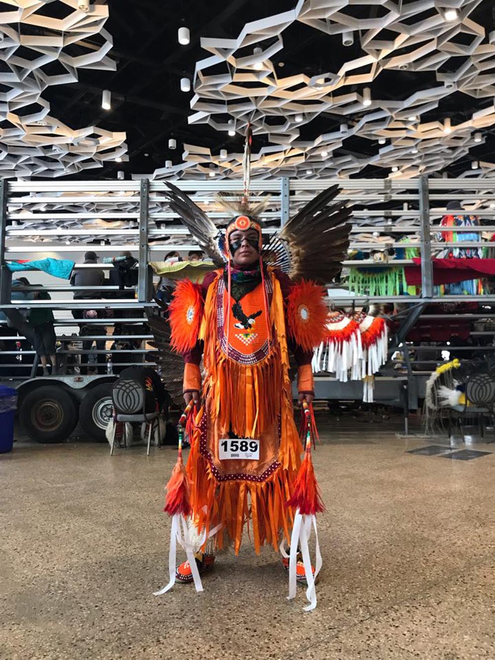 A fancy dancer shows of their regalia at Virden Culture Day. (Submitted)