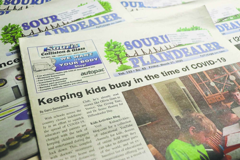Kyle Darbyson/The Brandon Sun
Some of the final issues of the Souris Plaindealer that were released earlier this year before Glacier Media decided to permanently shut down this 128-year-old paper in September.