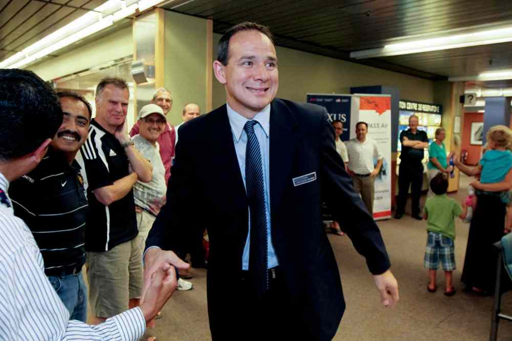 Photo by Janek Lowe/Winnipeg Free Press archives
In this file photo, Hector Vergara arrives home to applause from family and friends following his return from the FIFA World Cup in 2010. Vergara had been officiating in South Africa as an assistant referee. It was his third and final World Cup.