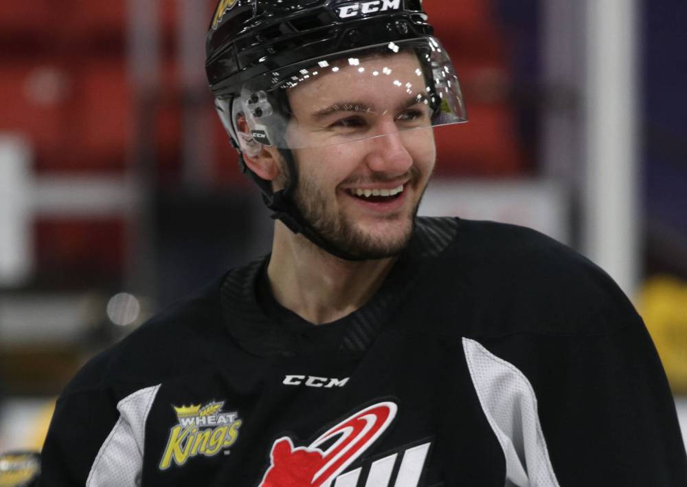 Perry Bergson/The Brandon Sun
Brandon Wheat Kings defenceman Vincent Iorio, shown at a recent practice, has enjoyed his four Western Hockey League seasons, and the Washington Capitals prospect said he will be sad to leave the city after this season.