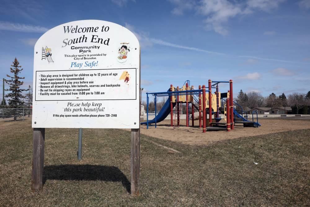Tim Smith/The Brandon Sun
The South End Community Park in Brandon. The play structure at Queen Elizabeth Park will eventually be moved to this green space, according to city documents.