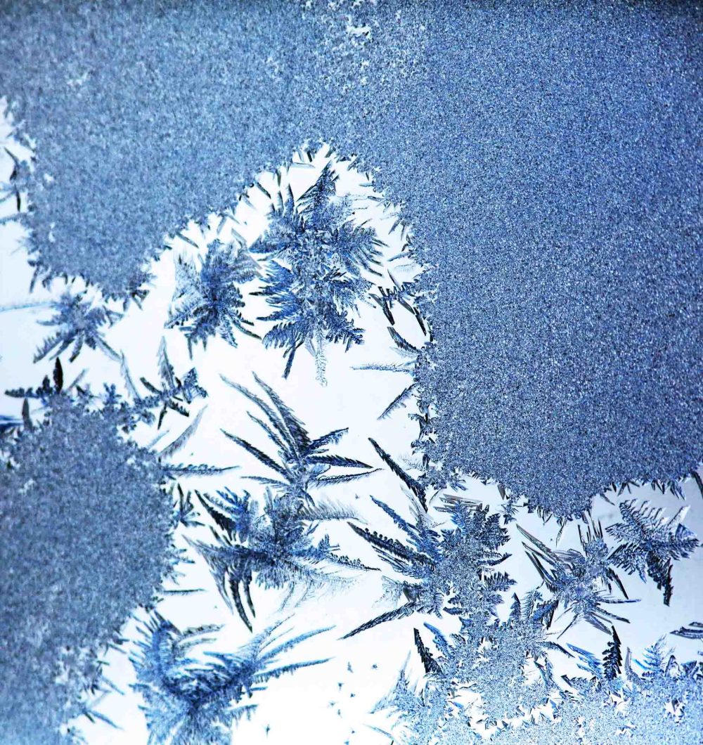 Frost grows on a porch window in Brandon after a Saturday night cold snap plunged temperatures down to -28 C in southwest Manitoba. Environment Canada predicts that thee extreme temperatures will last until Thursday. Today's expected high for Brandon is -25 C, with a low tonight of -33 C. (Matt Goerzen/The Brandon Sun)