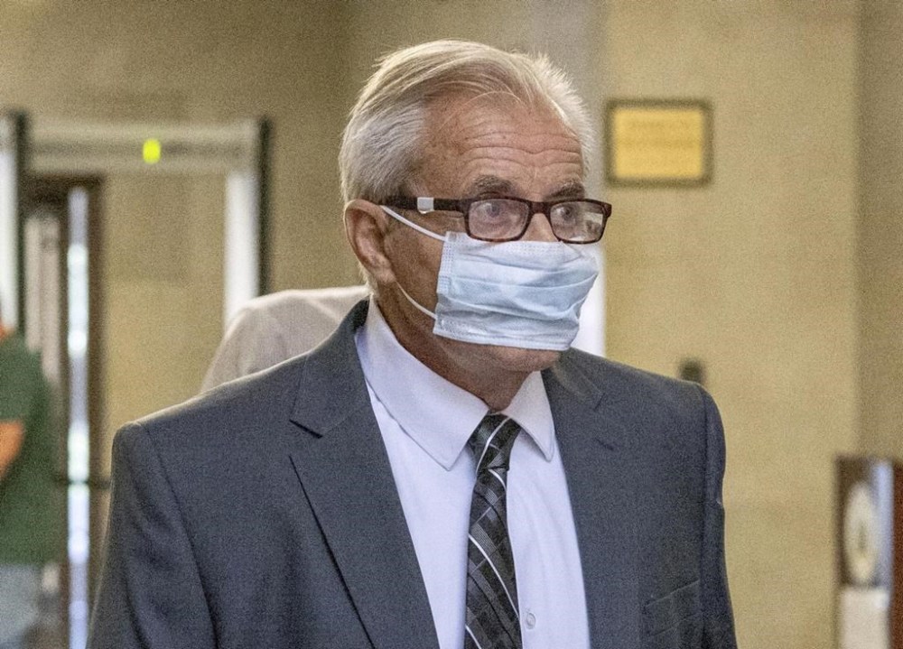 Charles Polevich at the Nassau County Courthouse for sentencing on Wednesday, Aug. 3, 2022, in Mineola, N.Y. Polevich, the driver in a hit-and-run crash that killed the father of rapper Nicki Minaj last year has been sentenced to a year in jail. Polevich, who pleaded guilty to leaving the scene and tampering with evidence in the crash on New York’s Long Island, was also ordered Wednesday to pay a $5,000 fine and had his driver’s license suspended for six months. (Howard Schnapp/Newsday via AP)
