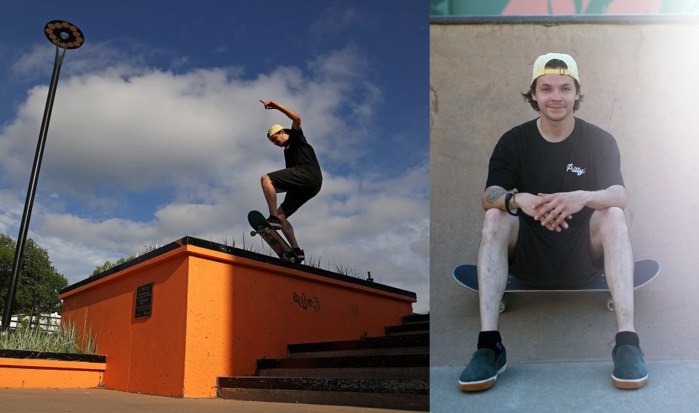 Lukas Trout, a member of Cross Lake First Nation, skates at the Kristopher Campbell Memorial Skatepark in Brandon in Monday evening. Today is National Indigenous Peoples Day 2022 as well as Go Skateboarding Day. Indigenous People’s Day celebrations take place in Brandon today at the Riverbank Discovery Centre. (Tim Smith/The Brandon Sun)