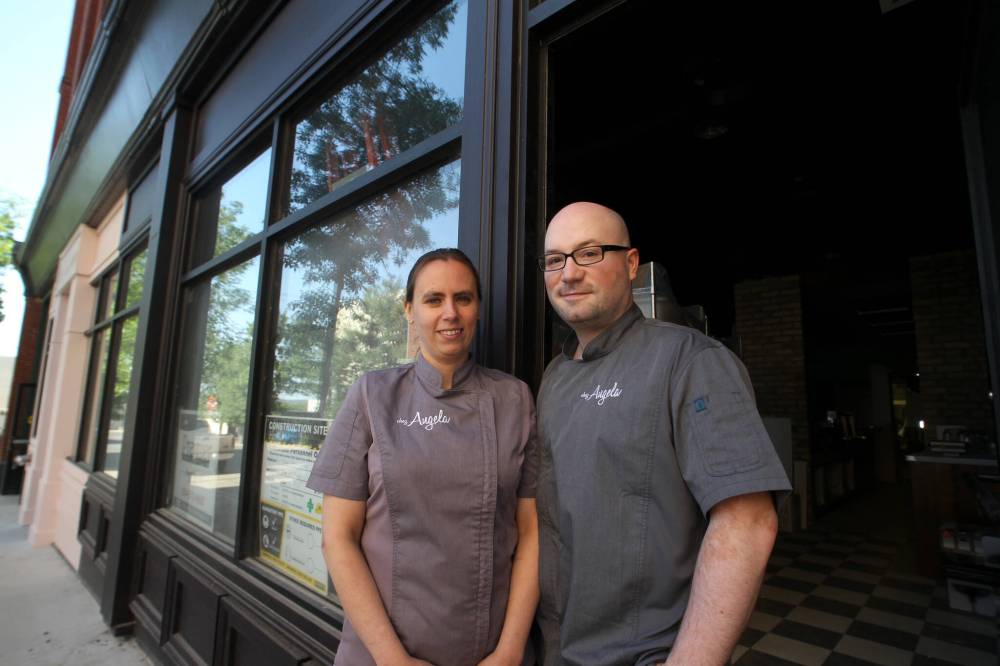 File
Angela and James Chambers stand outside Chez Angela on 10th Street in this file photo. James Chambers says their business has been struggling to recruit workers due to a labour shortage in Brandon.