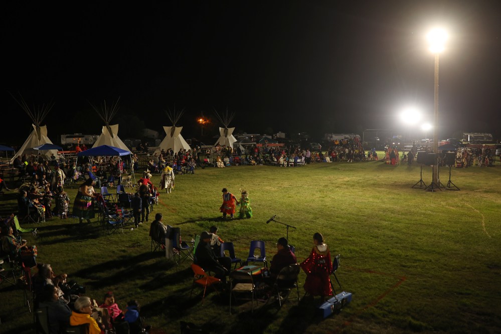 Dusk at the Sioux Valley Dakota Nation Pow Wow on Friday evening. (Tim Smith/The Brandon Sun)