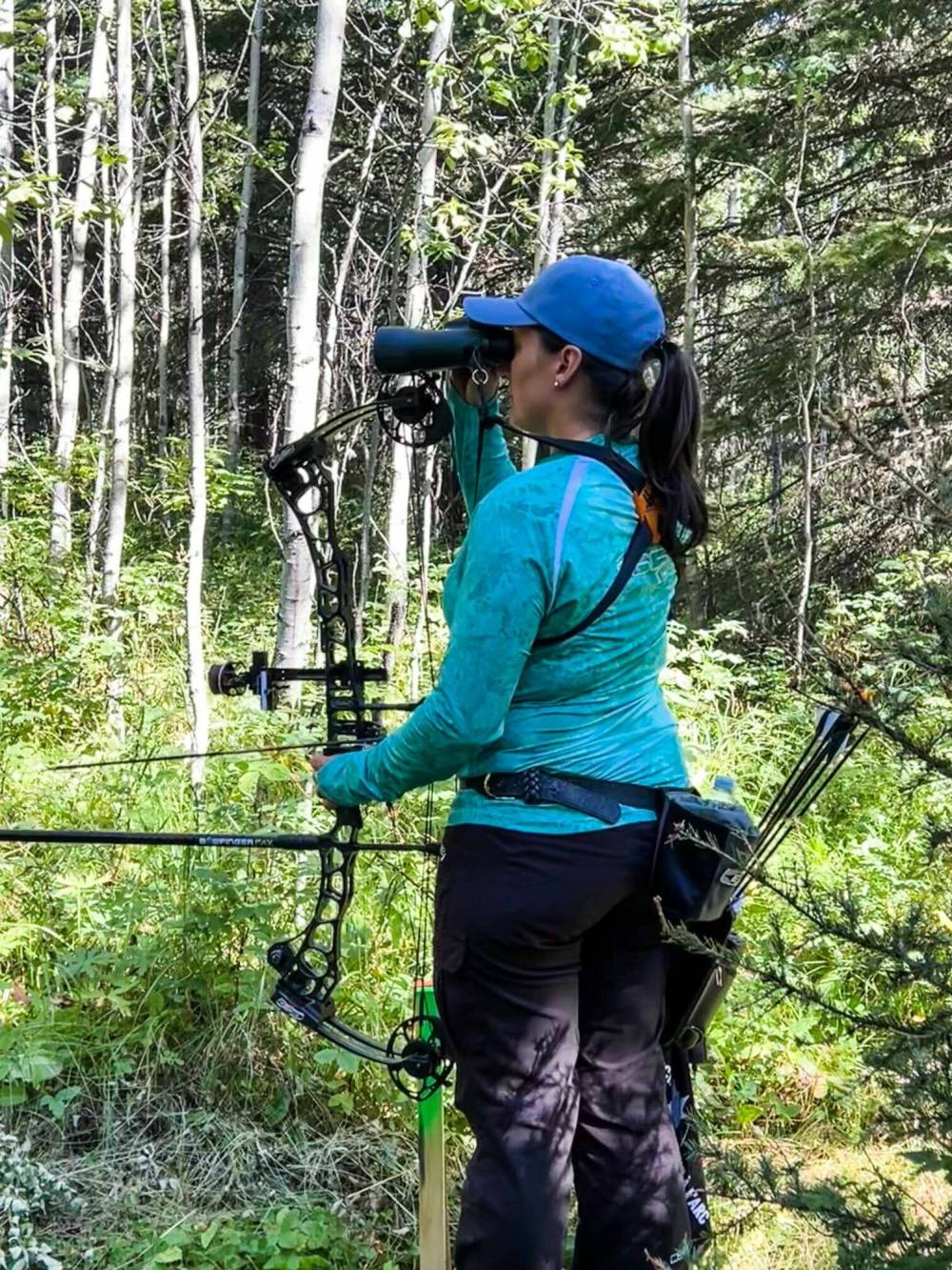 April Willis, seen here aiming at a target, will be competing in the women’s compound event at the World Archery 3D Championships in Italy. (Submitted)