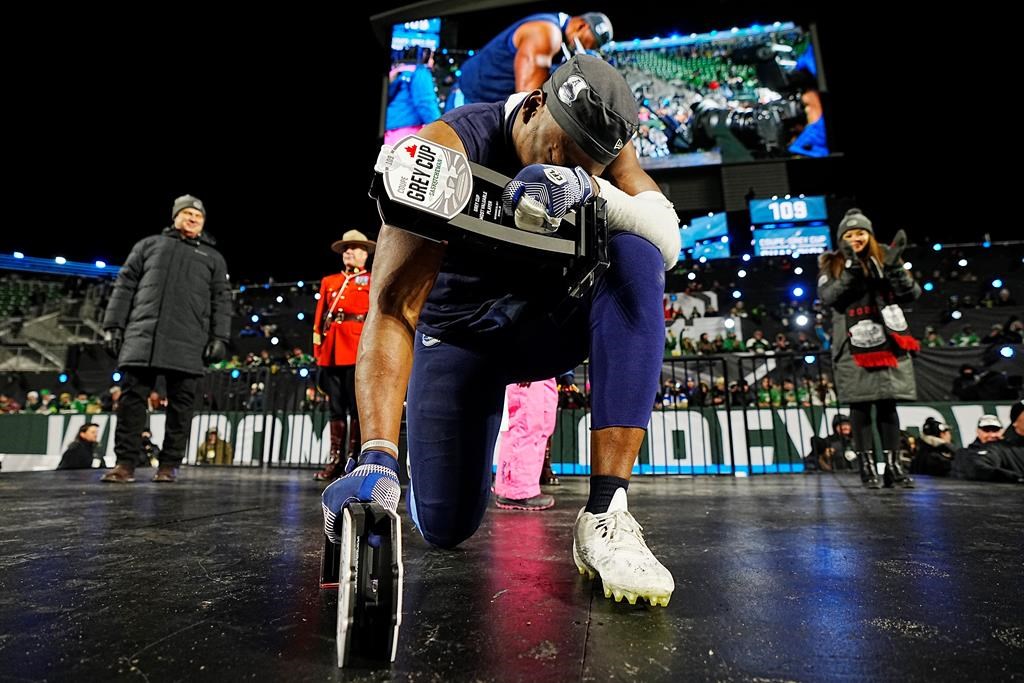Toronto Argonauts' linebacker Henoc Muamba Grey Cup MVP and top