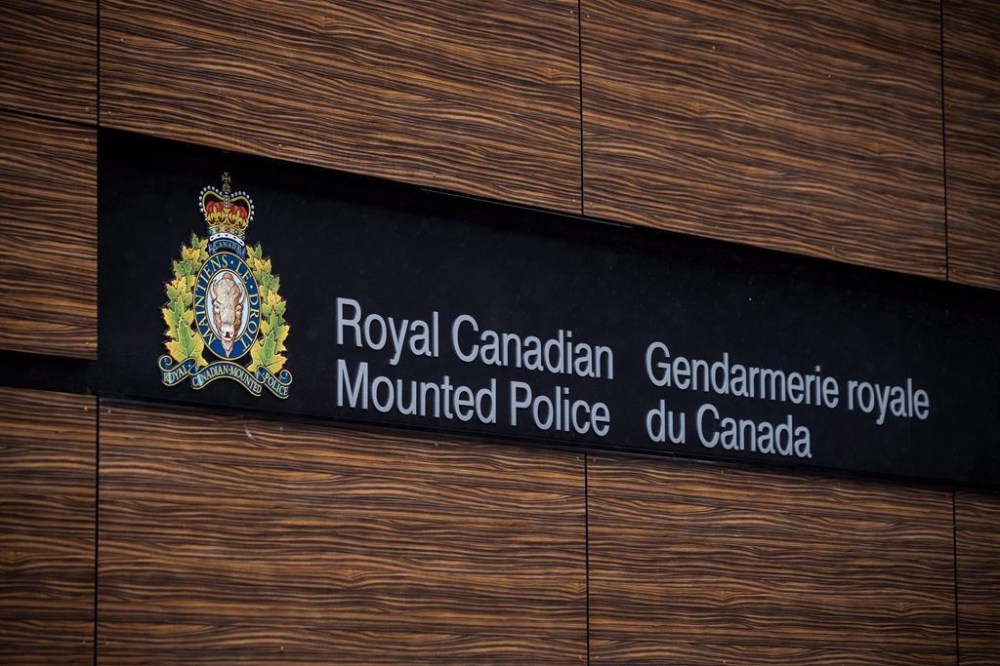 The RCMP logo is seen outside Royal Canadian Mounted Police
