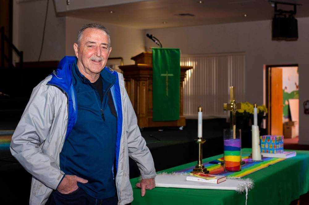 Central United Church leadership team chair Bill Myers stands in the building’s sanctuary this past April. Myers helped his team finalize the sale of the church this year and donate two-thirds of the funds to eight local charitable organizations. (File)
Central United Church leadership team chair Bill Myers stands in the building’s sanctuary this past April. Myers helped his team finalize the sale of the church this year and donate two-thirds of the funds to eight local charitable organizations. (File)