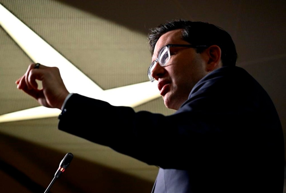 Conservative leader Pierre Poilievre speaks during a media availability on Parliament Hill in Ottawa, Friday, Dec. 30, 2022. THE CANADIAN PRESS/Justin Tang