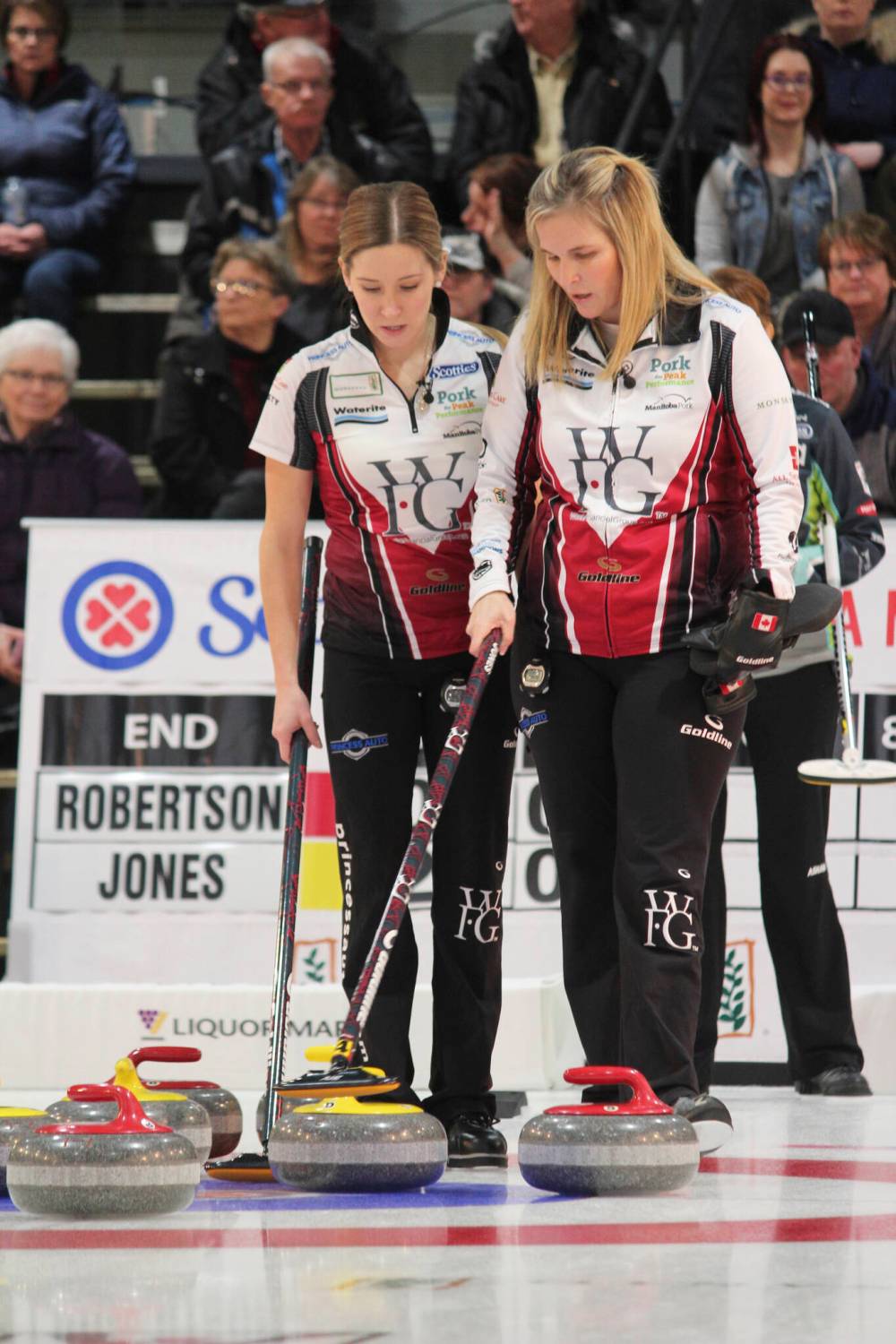 After playing together for over a decade, Kaitlyn Lawes, left, and Jennifer Jones will be skipping separate squads this week. (Brandon Sun files)
