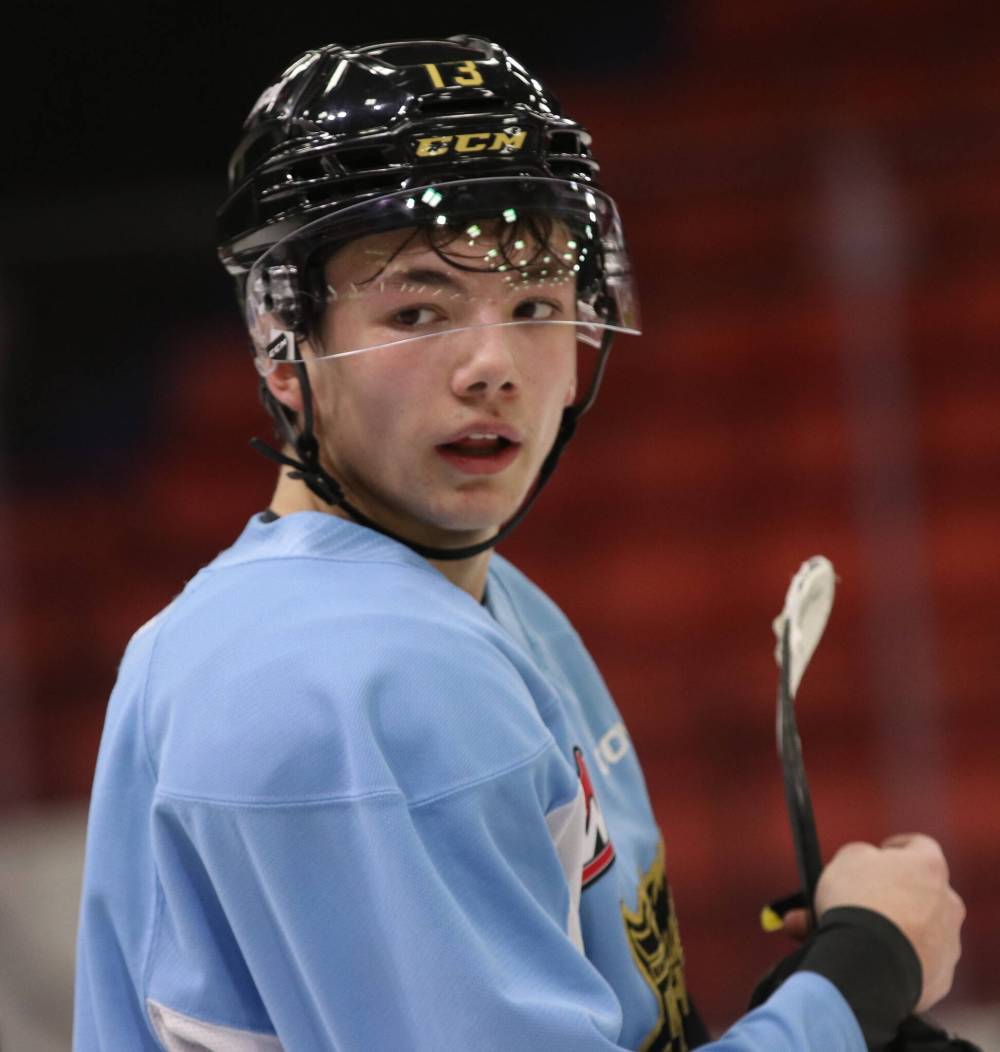 Brandon Wheat Kings forward Roger McQueen’s transition to the Western Hockey League hasn’t been easy, although he’s experienced tough debuts in the past at other levels and worked through them. (Perry Bergson/The Brandon Sun)
