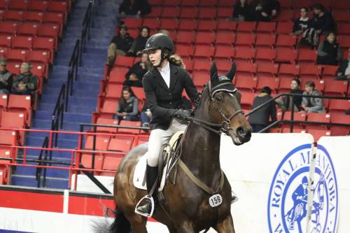 Tyne Alliban competes in Thursday’s jumping competitions at Westoba Place atop Stormy Spirited. Alliban and her family travelled all the way from Carstairs, Alta., for the Royal Manitoba Winter Fair horse show. (Kyle Darbyson/The Brandon Sun)