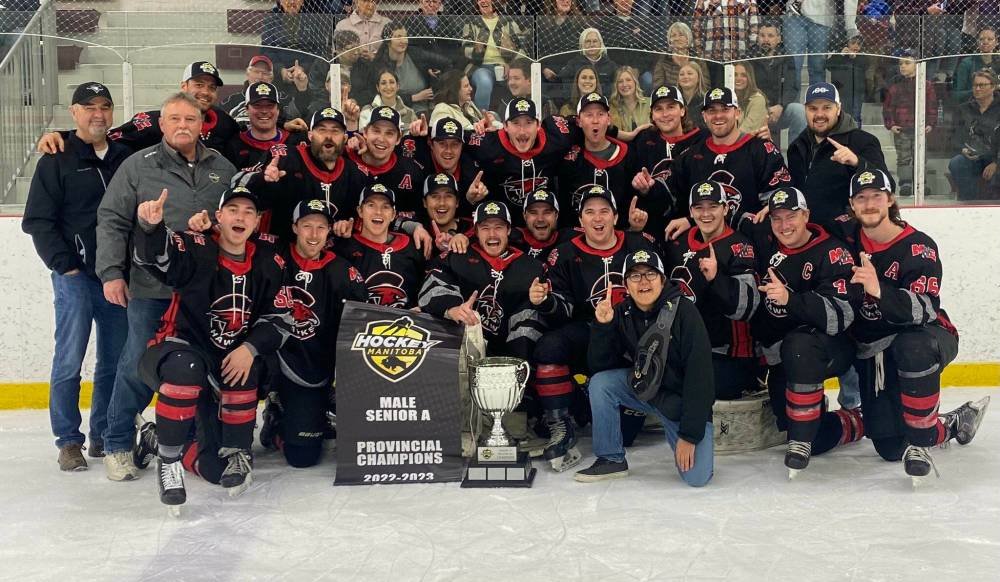 The Miniota/Elkhorn C-Hawks captured the 2023 Hockey Manitoba Senior A provincial title on Sunday in Winnipeg. (Submitted)