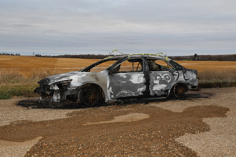 The burned-out vehicle found by RCMP. (Submitted)