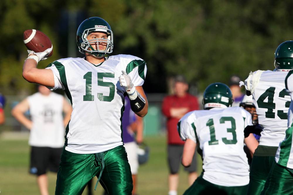 Dayton Black played quarterback for the Neelin Spartans before shifting to defensive line and ultimately offensive line at the University of Saskatchewan. (Tim Smith/The Brandon Sun)