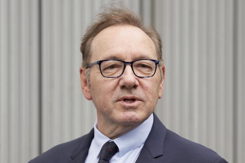 Actor Kevin Spacey arrives at Southwark Crown Court in London, Friday, July 14, 2023. Spacey fought back tears and dabbed his eyes with a tissue Thursday as he told jurors in a London court how sexual misconduct allegations six years ago had destroyed his career. (AP Photo/Kin Cheung)