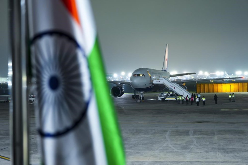 Prime Minister Justin Trudeau's plane is seen on the tarmac after being grounded due to a technical issue following the G20 Summit in New Delhi, India on Sunday, Sept. 10, 2023. THE CANADIAN PRESS/Sean Kilpatrick