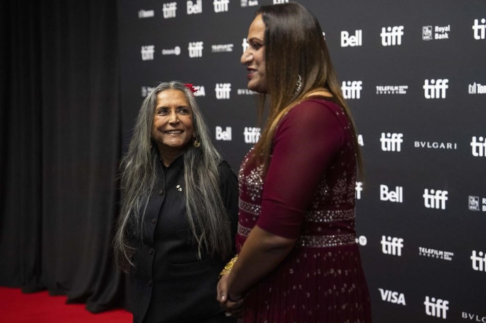 Deepa Mehta and Sirat Taneja speak to the media on the red carpet for the movie