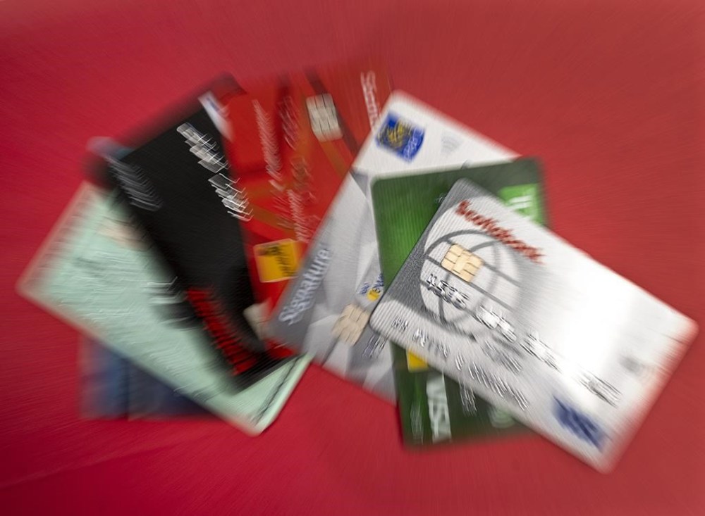 Credit cards shown on Thursday, Oct. 6, 2022. The Canadian payment processing firm Moneris says credit and debit card transactions across Canada were interrupted by a network outage reported earlier in the day. THE CANADIAN PRESS/Andrew Vaughan