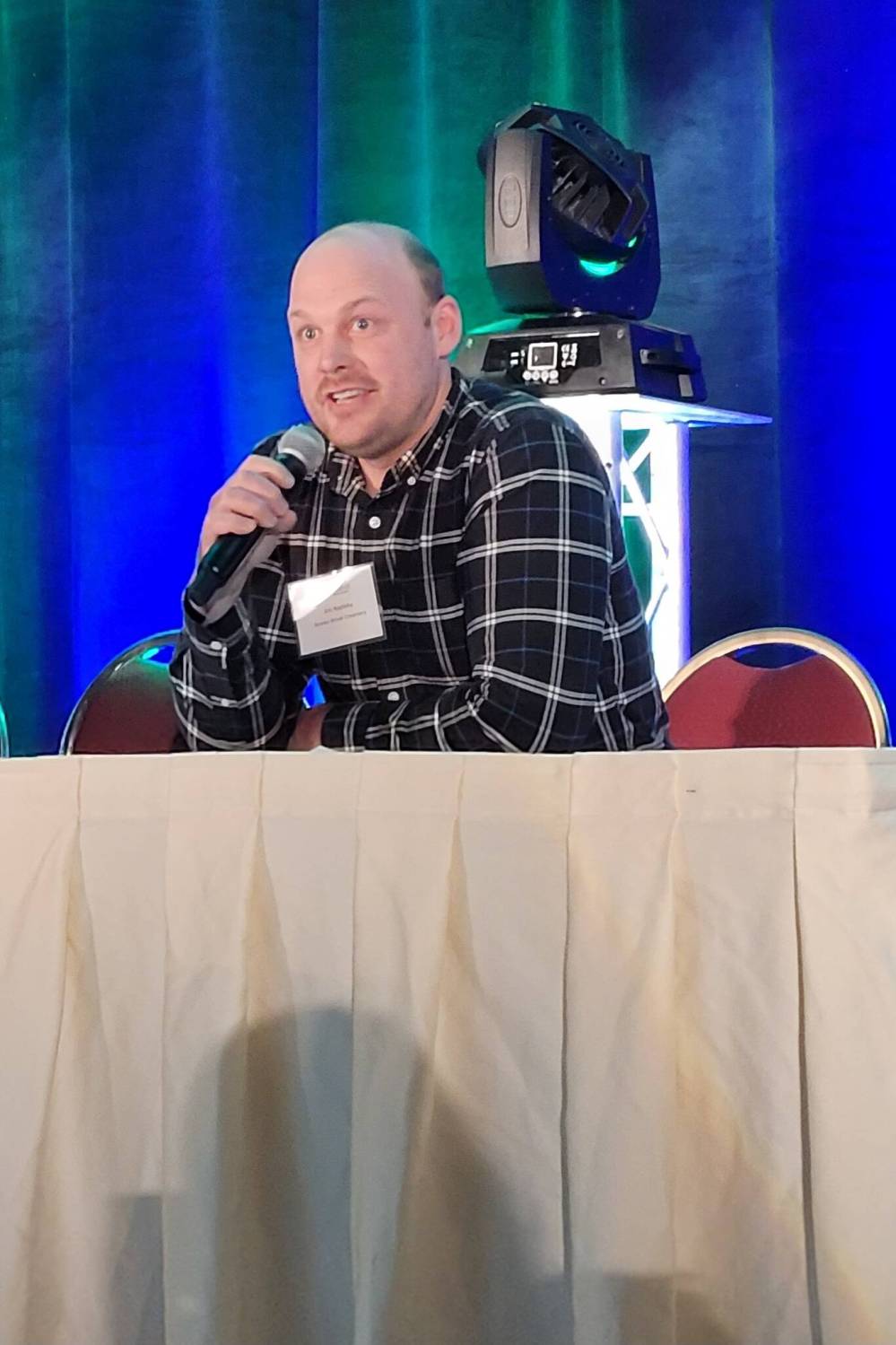 Jim Appleby of Stoney Brook Creamery in Friedensfeld, Man., located 294 km southeast of Brandon, shared his thoughts on regenerative agriculture at the Manitoba Forage & Grassland Association’s sixth annual conference on Nov. 13-15 in Brandon. (Miranda Leybourne/The Brandon Sun)