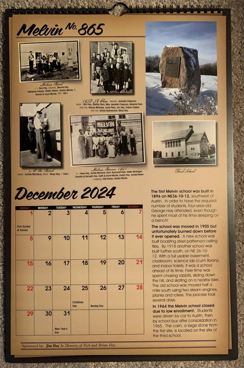Calendar brings back one-room schoolhouse memories – Brandon Sun