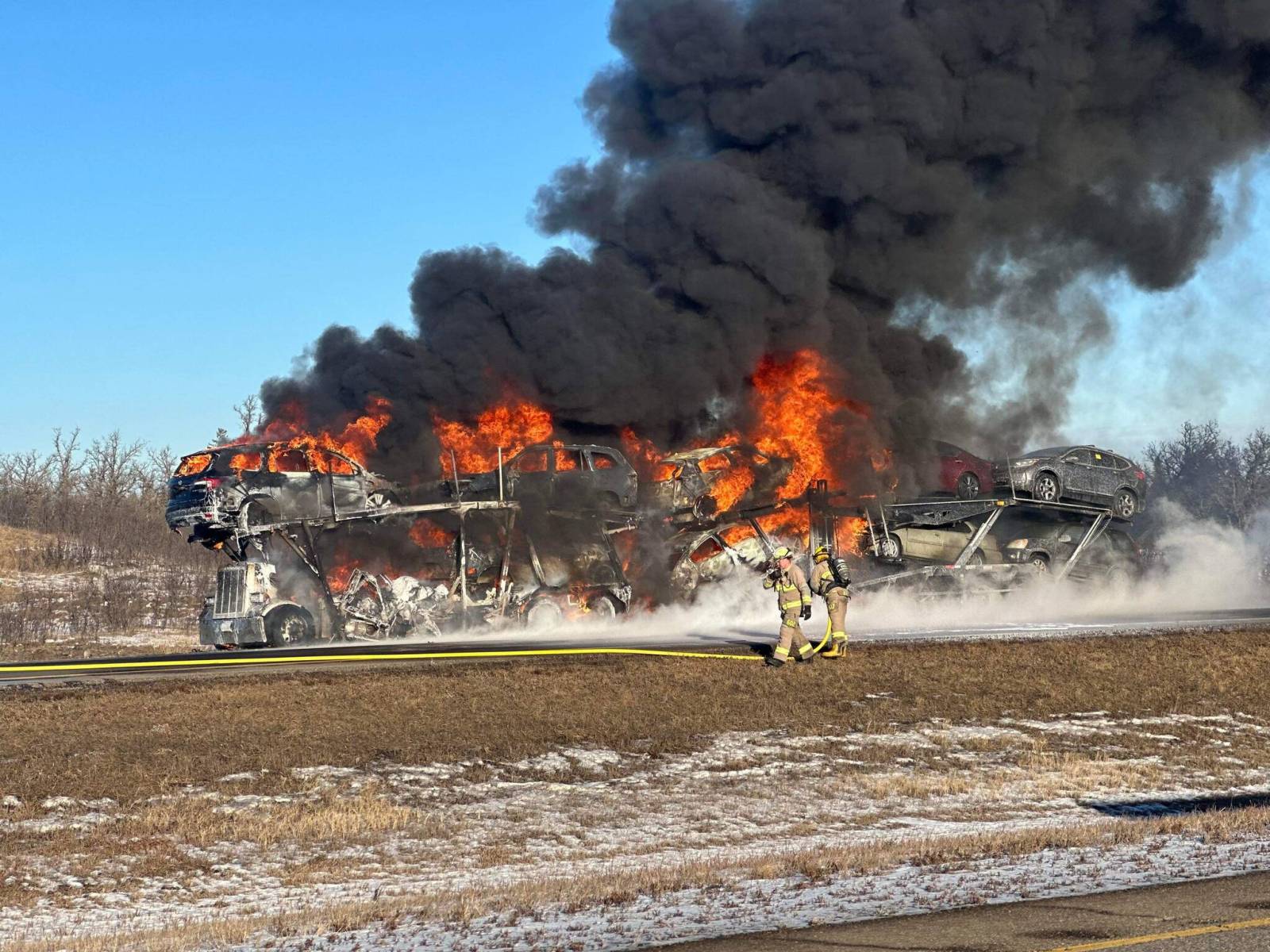Transnet Fire Semi hauler burns on Trans-Canada – Brandon Sun