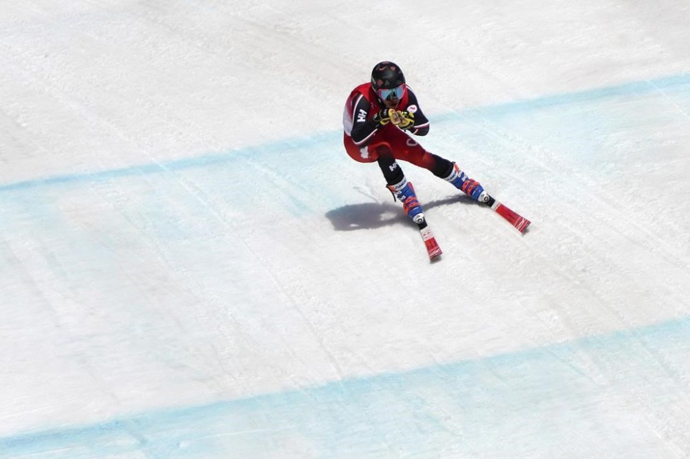 Canadian para skier Alexis Guimond made two trips to the podium at a World Cup super-G stop on Wednesday. Guimond competes in the men's super-G, standing, at the 2022 Winter Paralympics, in Beijing, Sunday, March 6, 2022. THE CANADIAN PRESS/AP-Andy Wong