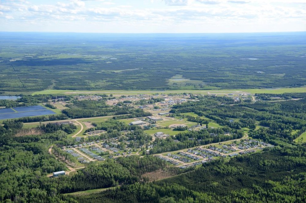 The town of Rainbow Lake, Alta. is shown in this undated aerial handout photo. The town wants to become the first in Canada to be fully powered by geothermal energy. THE CANADIAN PRESS/HO, Ron Garnett, Town of Rainbow Lake *MANDATORY CREDIT*