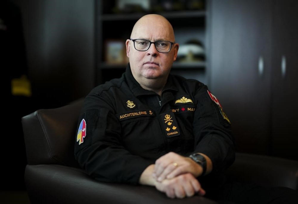 Vice-Admiral Bob Auchterlonie, commander of the Canadian Joint Operations Command, is pictured in his office in Ottawa on Thursday, Dec. 14, 2023. The Canadian Joint Operations Command had an exceptionally busy year in 2023, co-ordinating airlifts from two countries and deploying troops to wildfires, floods and disasters at home.THE CANADIAN PRESS/Sean Kilpatrick