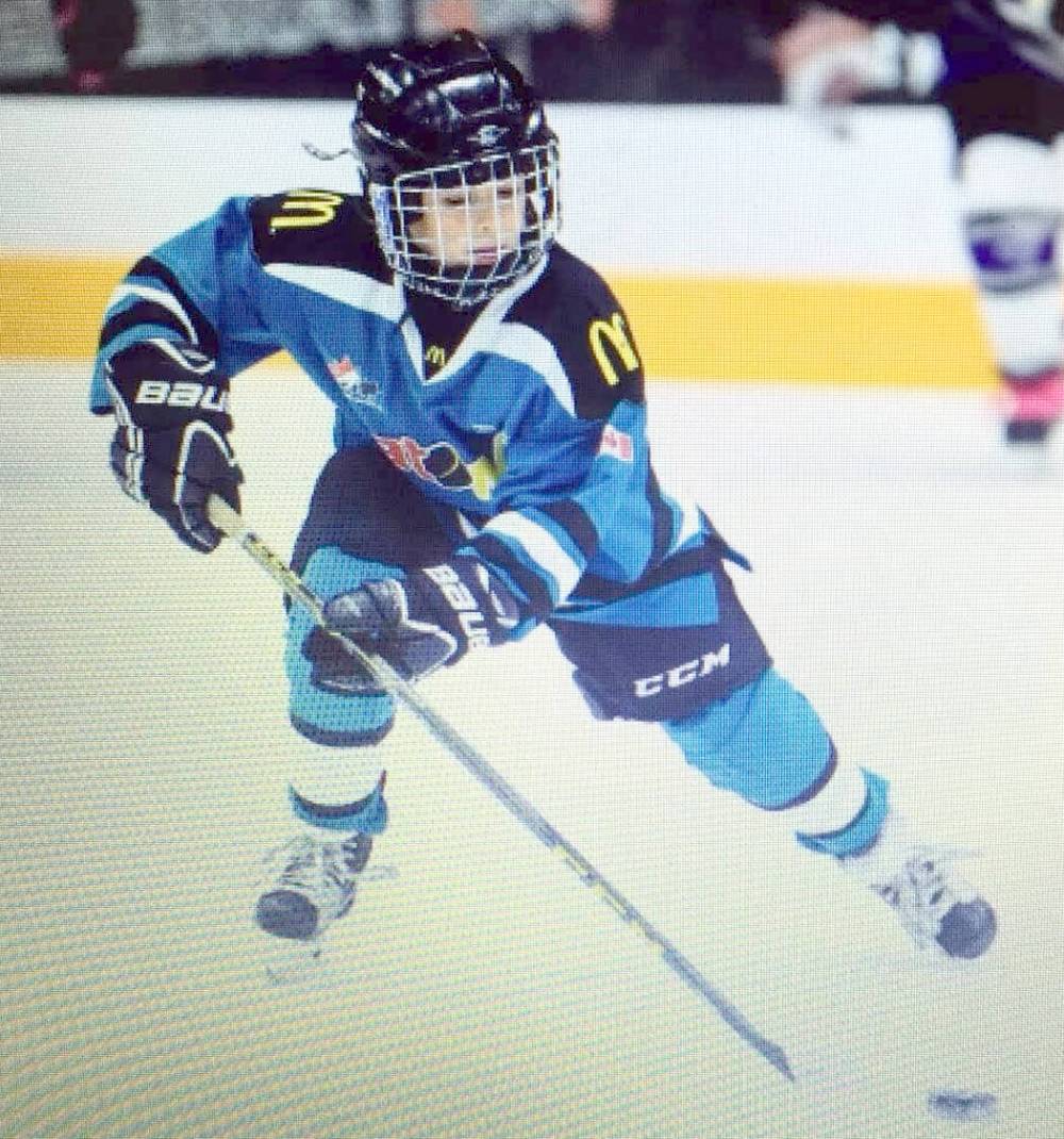 Still eligible to play U9, young Karlyn Gudz moved up to U11 playing out of the Brandon minor hockey program. (Submitted)