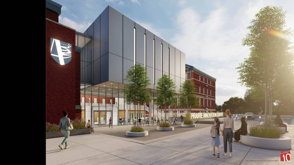 A conceptual drawing of the planned Prairie Innovation Centre for Sustainable Agriculture. A $10-million donation announced Monday will help bring the centre closer to reality. (Submitted)