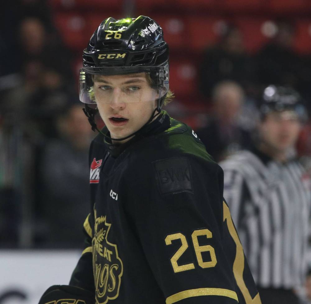 Brandon Wheat Kings forward Nick Johnson (26) said his first impressions of his new team have been positive since he was acquired from the Portland Winterhawks on Jan. 10.