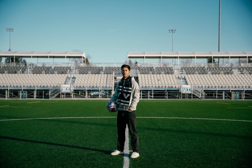 This undated photo shows new Vancouver FC signing Paris Gee at the CPL’s Willoughby Park stadium in Langley, B.C. Gee, a defender, spent the last two seasons with York United FC. THE CANADIAN PRESS/HO-Beau Chevalier/Vancouver FC **MANDATORY CREDIT**