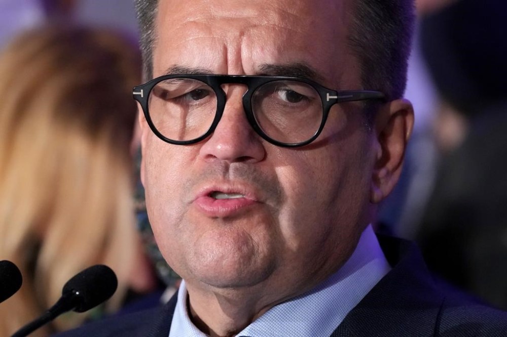 Former Montreal mayor and federal cabinet minister Denis Coderre says he's going on tour ahead of a possible run for the leadership of the Quebec Liberal party. Coderre speaks in Montreal, Sunday, Nov. 7, 2021. THE CANADIAN PRESS/Paul Chiasson