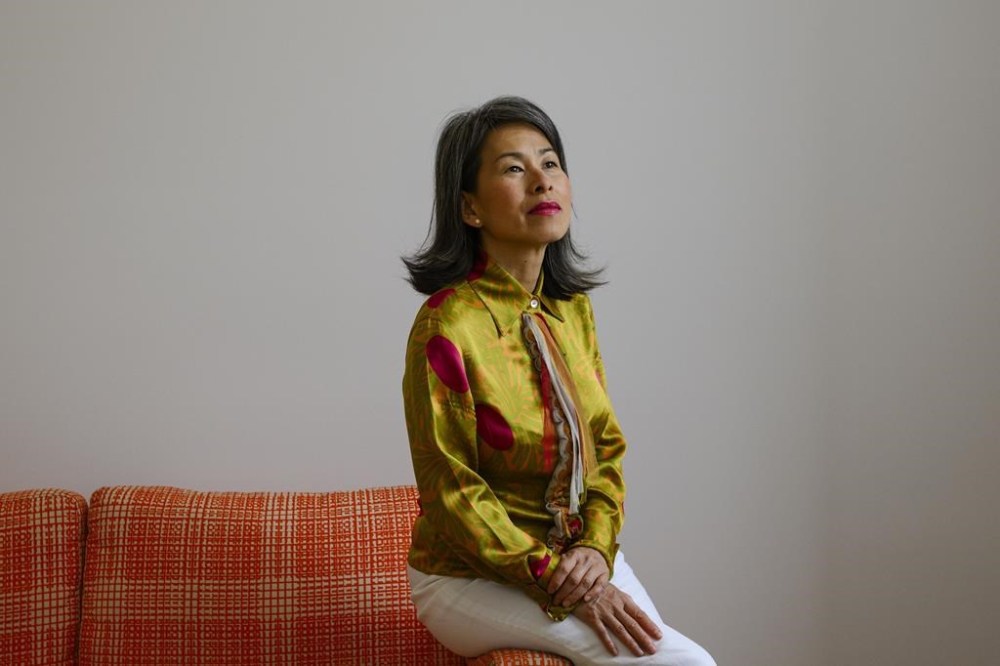 Author Kim Thúy poses for a portrait at a media availability for the film “Ru,