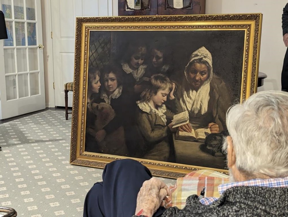 Dr. Francis Wood, 96, admires the John Opie painting,