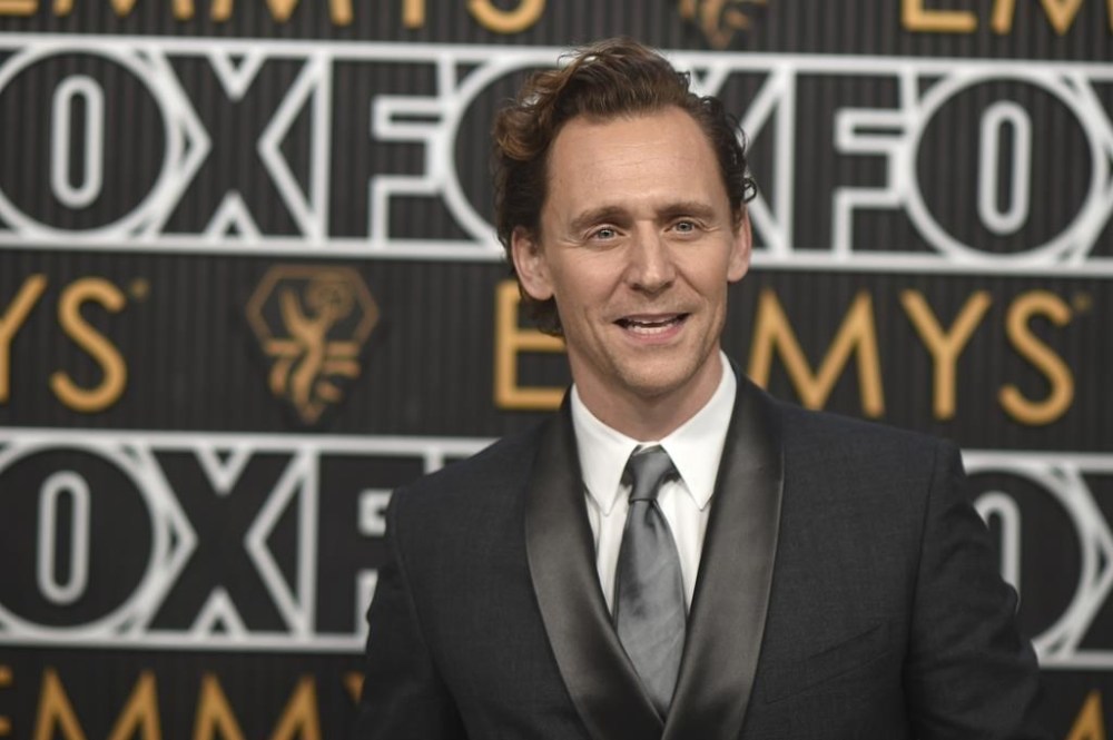 Tom Hiddleston arrives at the 75th Primetime Emmy Awards on Monday, Jan. 15, 2024, at the Peacock Theatre in Los Angeles. (Photo by Richard Shotwell/Invision/AP)