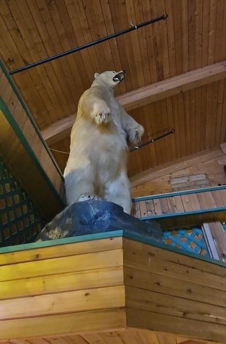 A huge taxidermy polar bear, as shown in this handout image provided by the RCMP, has gone missing from a resort in northern Alberta and police are asking the public to keep an eye out for it. RCMP say the 500-pound stuffed bruin disappeared from the Lily Lake Resort in Sturgeon County, north of Edmonton, following a break-and-enter that was reported to police on Jan. 22. THE CANADIAN PRESS/HO-Alberta RCMP Media Group **MANDATORY CREDIT**