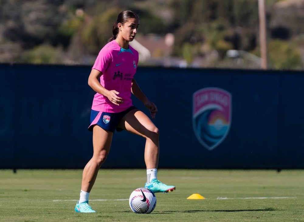 Canadian forward May Jones, shown training in this undated handout image, has signed a two-year contract with the NWSL’s San Diego Wave. THE CANADIAN PRESS/HO-San Diego Wave
**MANDATORY CREDIT**