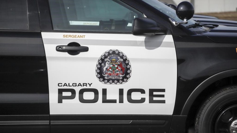 A police vehicle is seen at Calgary Police Service headquarters in Calgary on April 9, 2020. THE CANADIAN PRESS/Jeff McIntosh