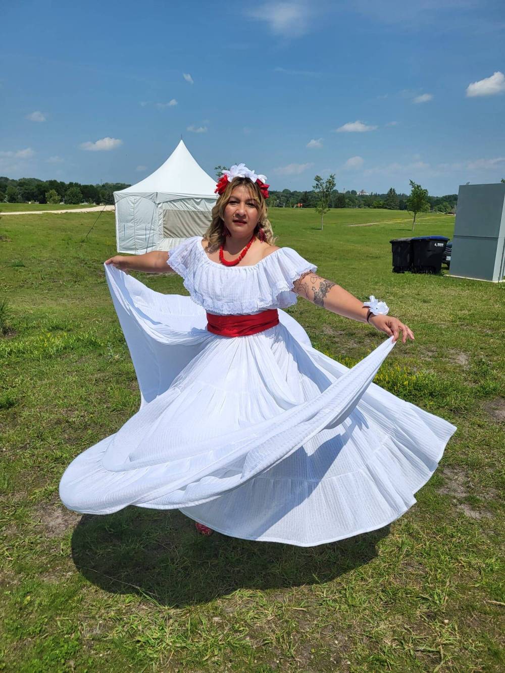 An El Salvador pavilion dancer displays her costume. The pavilion will host the opening ceremonies for the upcoming return of the Westman Multicultural Festival. (Submitted)
