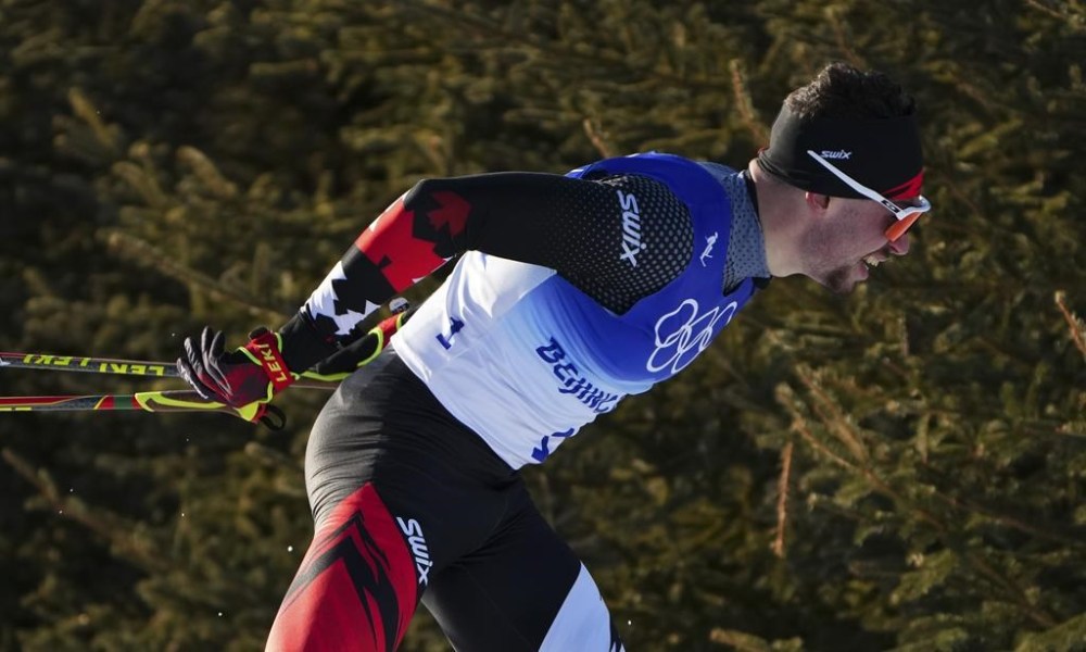 Antoine Cyr of Gatineau, Que., competes in the men’s sprint free qualifications at the Zhangjiakou National Cross-Country Skiing Centre during the Beijing Winter Olympic Games, in Zhangjiakou, China, Tuesday, Feb. 8, 2022. The 25-year-old leads a host team of 26 athletes into the first World Cup held in Canmore, Alta., in eight years. THE CANADIAN PRESS/Sean Kilpatrick