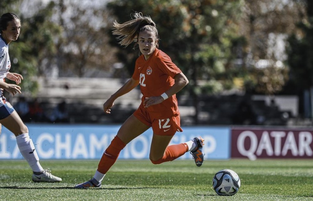 Midfielder Kaylee Hunter is shown in action for Canada against Puerto Rico on Friday Feb. 2, 2024, at the CONCACAF U-17 Women’s Championship in Toluca, Mexico. THE CANADIAN PRESS/HO-Canada Soccer-Audrey Magny
**MANDATORY CREDIT**